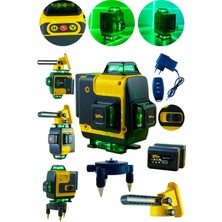 Özgürce 12 Köşe 360° Lazer Metre, 60M Mesafe, Çantalı, Çok Yönlü Hizalama