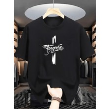 Mercoledi Forgıven Baskılı Oversize Bisiklet Yaka T-Shirt