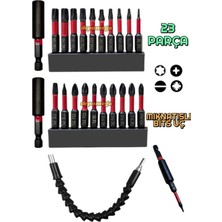 Özgürce 23 Parça Mıknatıslı Bits Uçlar, Yıldız, Düz, Torx, S2 Çelik 50 mm