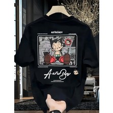 Mercoledi Astroboy Baskılı Oversize Bisiklet Yaka T-Shirt