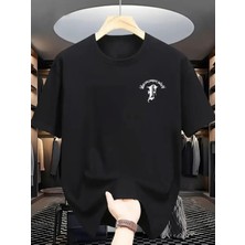 Mercoledi Grafik Harf Baskılı Oversize Bisiklet Yaka T-Shirt
