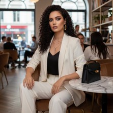 Zemira Gerçek Front Lace Tül Peruk / Afro Dalga / Doğal 50/55CM