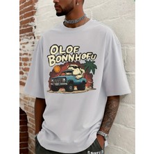 Mercoledi Olof Bonnhofu Baskılı Oversize Bisiklet Yaka T-Shirt