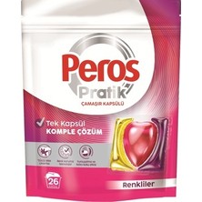 Peros Pratik Matik Çamaşır Deterjanı Kapsülü 26 Adet-Renkliler