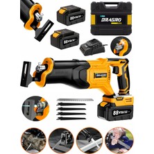 Özgürce 88V 10AH Çift Akülü Tilki Kuyruğu Ağaç Dal Kurban Kesim Makinesi, 5 Bıçak