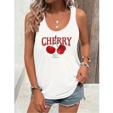 Mercoledi Cherry Baskılı Kadın T-Shırt