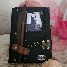 Legend Deri Batman  El Yapımı Hakiki Deri Şamua Kraft Kağıt  Eskitme Hediyelik Anı Günlük Ajanda A5 Defter