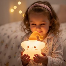 Hediye Filesi Rgb LED Yıldız Gece Yatak Odası Lambası Renk Değiştiren Yumuşak Silikon Şarj Edilebilir