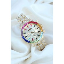 Normadia Renkli Taşlı Kasa Kadın Kol Saati, Şık ve Zarif Tasarım