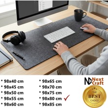 Next Craft Mouse Pad Masa Koruyucu Büyük Keçe Oyuncu Matı 3mm Antrasit Renk 98x80 cm