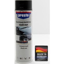 Presto Siyah Mat Sprey  Akrilik Sprey Boya (500ML) ( 12 Adet )