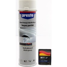 Presto Parlak Beyaz Sprey  Akrilik Sprey Boya (500ML) (12 Adet )