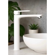 Beyaz Sabit Gövdeli Çanak Lavabo Bataryası