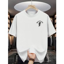 Mercoledi Grafik Harf Baskılı Oversize Bisiklet Yaka T-Shirt