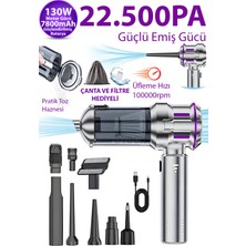 Dybox 22500PA 130W 7800 Bataryalı Güçlü Portatif Vakumlu Kablosuz Üflemeli Mini Araç Süpürgesi