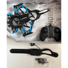 Mavi Su Dünyası Uzaktan Kumandalı Mavi Uçak Dron Thunder Combat | 2.4ghz 360 Derece Dönen | LED Işıklı | Otomatik Iniş Kalkış