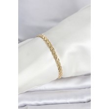 cm 14K Gold Renk Sarmal Zincir Model Kadın Bileklik