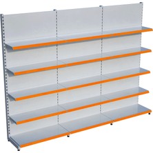 Raffar Beyaz Metal 5 Katlı 3'lü Birleşik Katlı Market Raf Sistemi | Market Rafı | G270CM Yükseklik H220 Cm|