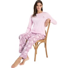 Over Sleep by Poleren Over Sleep 3306 Kadın Uzun Kol Süprem Pijama Takım (M-L-Xl-Xxl)