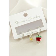 Esranın Dünyası 3 Adet Kalp Zirkon Taşlı Küpe RSBİJ34-ESRDNS