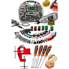 Özgürce Devirli Çantalı Dramel ve Ahşap Oymalı Hobi Taşlama Seti