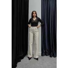 Havoş Bej Tintli Wide Leg Jean