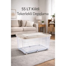 Loremp 55 Lt Tekerlekli Kilitli Saklama Kutusu 1 Adet Depolama Düzenleyici