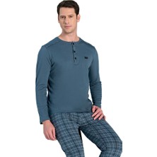 Over Sleep by Poleren Over Sleep 2320 Erkek Uzun Kol Süprem Pijama Takım (M-L-Xl-Xxl)