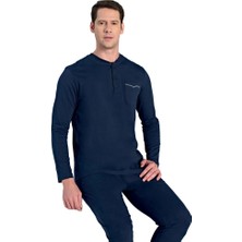 Over Sleep by Poleren Over Sleep 2302 Erkek Uzun Kol Büyük Beden Süprem Pijama Takım (L-Xl-Xxl-3xl)