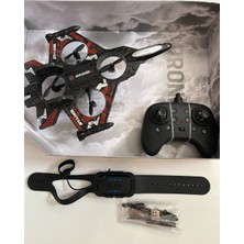 Mavi Su Dünyası Uzaktan Kumandalı Kırmızı Uçak Dron Thunder Combat | 2.4ghz 360 Derece Dönen | LED Işıklı | Otomatik Iniş Kalkış