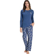 Over Sleep by Poleren Over Sleep 3313 Kadın Uzun Kol Modal Pijama Takım (M-L-Xl-Xxl)