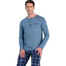 Over Sleep by Poleren Over Sleep 2318 Erkek Uzun Kol Büyük Beden Süprem Pijama Takım (L-Xl-Xxl-3xl)