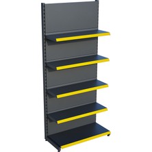 Raffar Antrasit Siyah Renk Metal 5 Katlı Market Raf Sistemi | Market Rafı | G90CM Yükseklik H220 Cm|