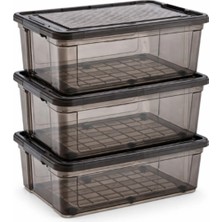 Loremp 30 Lt Antrasit Saklama Kutusu 3 Adet Düzenleme Saklama