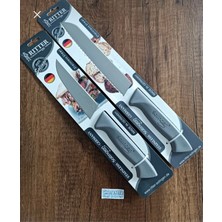 Solingen 2 Li Mutfak Bıçak Seti (13 cm +19 cm Genel Kullanım &ekmek Bıçağı Gri)