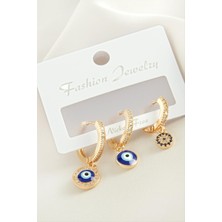 Esranın Dünyası 3 Adet Nazar Zirkon Taşlı Küpe RSBİJ34-ESRDNS