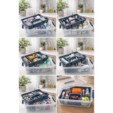 Loremp Bölmeli Depolama 12 Lt Organizer Dolap Içi Düzenleyici Saklama Kutusu Bölmeli