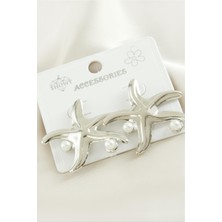 Esranın Dünyası Deniz Yıldızı Metal Inci Küpe RSBİJ34-ESRDNS