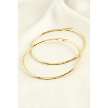 Esranın Dünyası Halka Lüks Çelik Küpe 6 cm RSBİJ34-ESRDNS