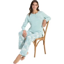 Over Sleep by Poleren Over Sleep 3310 Kadın Uzun Kol Büyük Beden Modal Pijama Takım (L-Xl-Xxl-3xl)