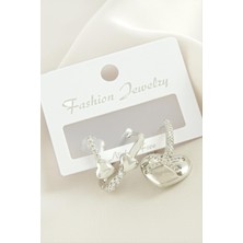 Esranın Dünyası 3 Adet Kalp Zirkon Taşlı Küpe RSBİJ34-ESRDNS