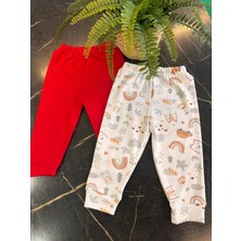 bebexy Çoklu Desenli 2'li Tek Alt Kırmızı -Beyaz