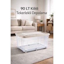 Loremp 90 Lt Tekerlekli 1 Adet Kilitli Saklama Düzenleme Depolama