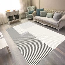 Kaymaz Yıkanabilir Dijital Baskılı Salon Halısı Trend Geometrik AL4050