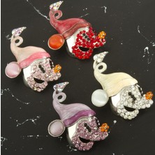 Esranın Dünyası Taşlı Ort Boy Ebruli Broş RSBİJ34-ESRDNS