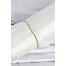 cm 14K Gold Renk Burgulu Zincir Model Kadın Bileklik