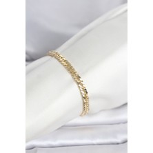 cm 14K Gold Renk Kalın Zincir Model Kadın Bileklik
