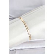 cm 14K Gold Renk Halka Zincir Model Kadın Bileklik