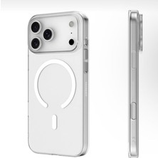 TeknoBeyza Iphone 17 Pro Max Uyumlu Kılıf Wireless Kablosuz Sarj Destekli Sert Silikon Manyetik Şeffaf Kapak