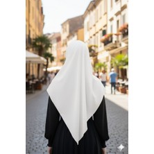 Fresco Scarfs Tesettür Hijab Mısır Medine Ipeği Eşarp 110x110 Ekru